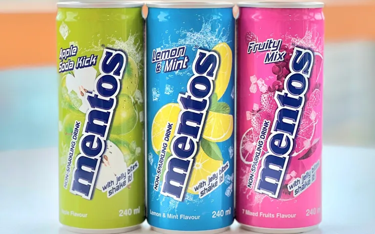De 3 forskellige Mentos sodavandsvarianter