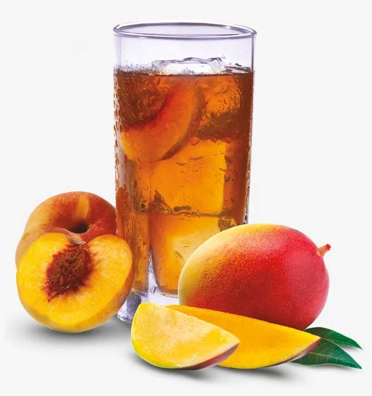 Fersken og mango ice tea